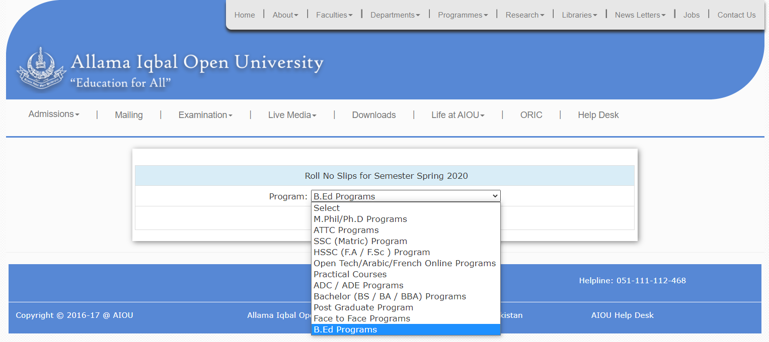 How To Find Roll Number Aiou
